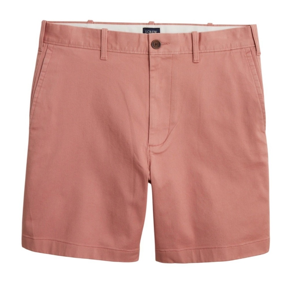 J. Crew Chino Shorts Mens 29 Pink 7" Flexed Feathered Rose L0923 Preppy NEW